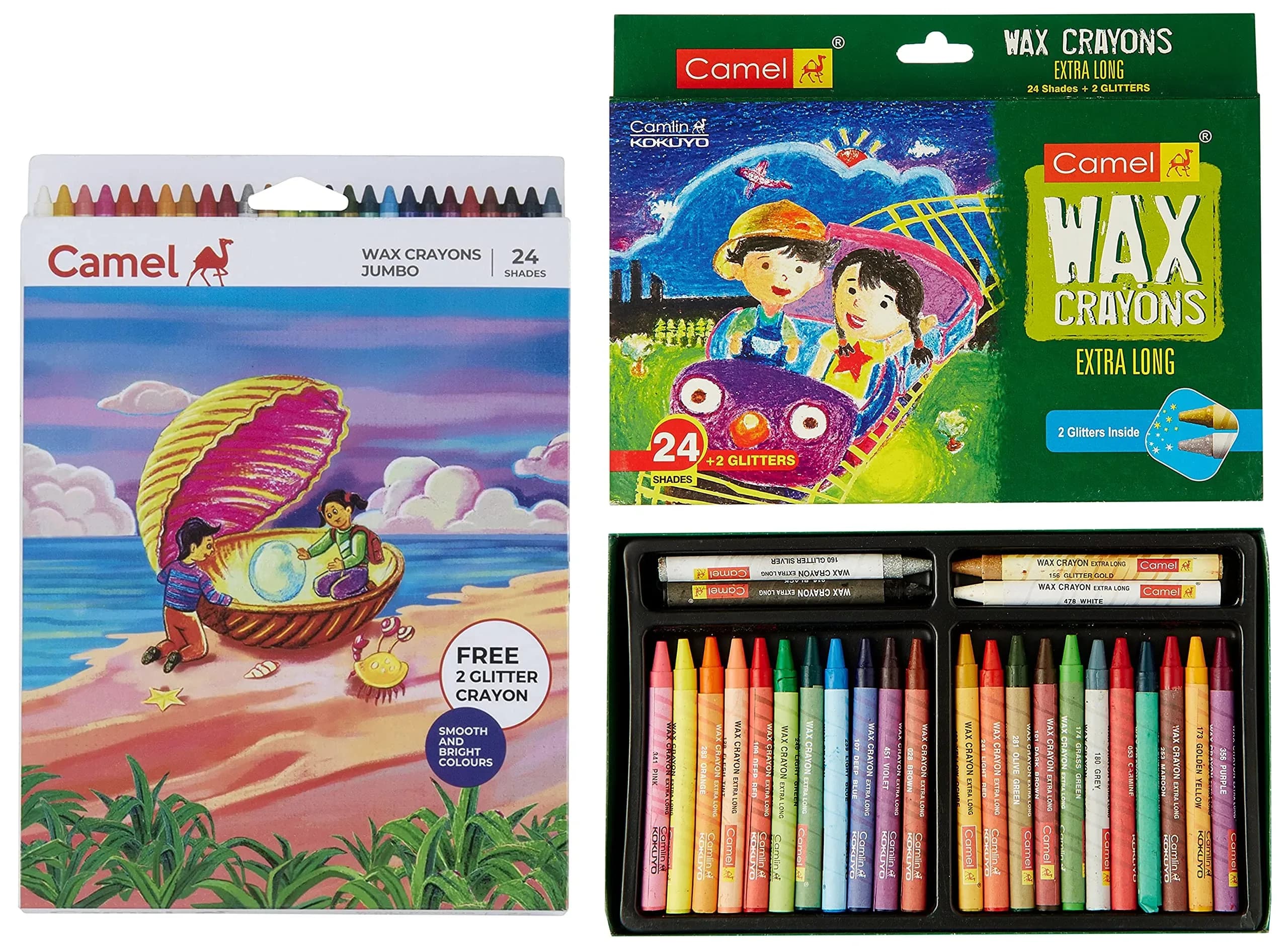 Camlin Wax Crayons Jumbo 24 Shades