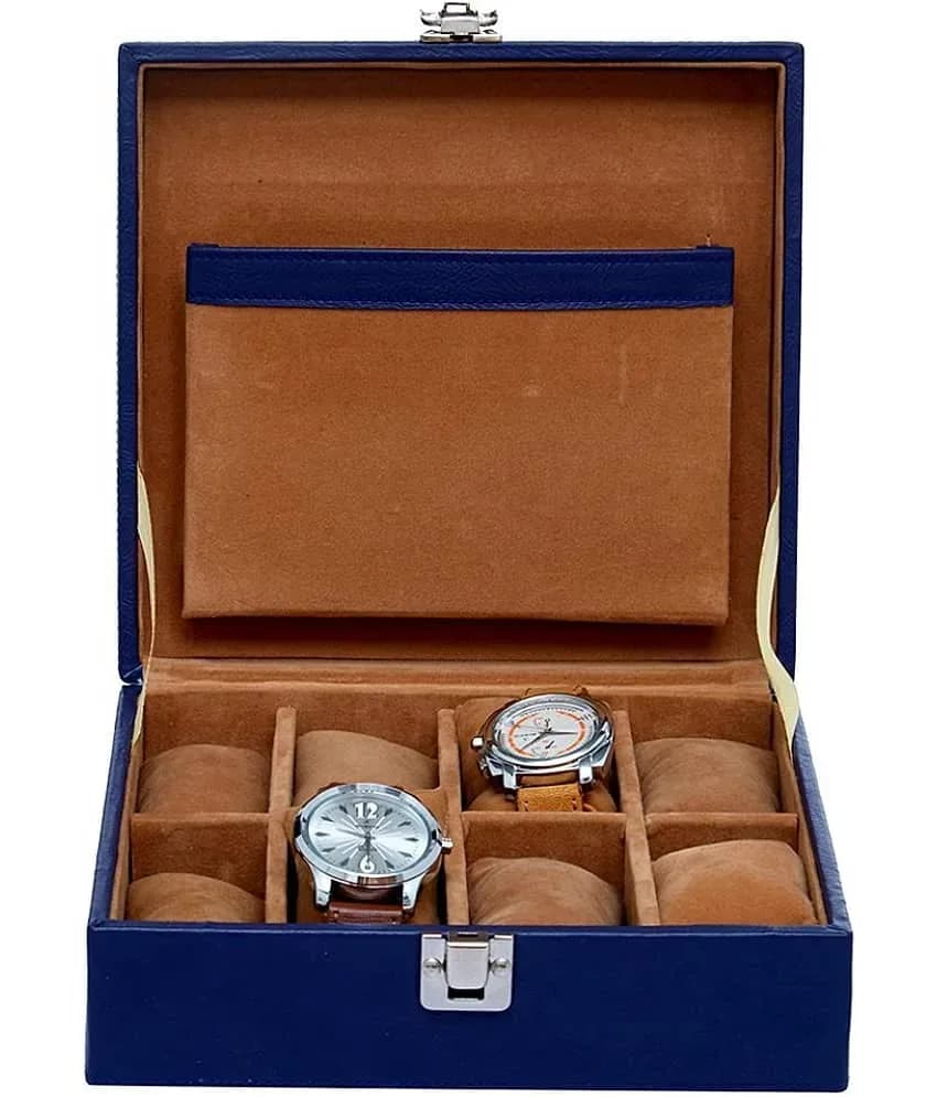Leather World Unisex 8-Slot Watch Organiser Case