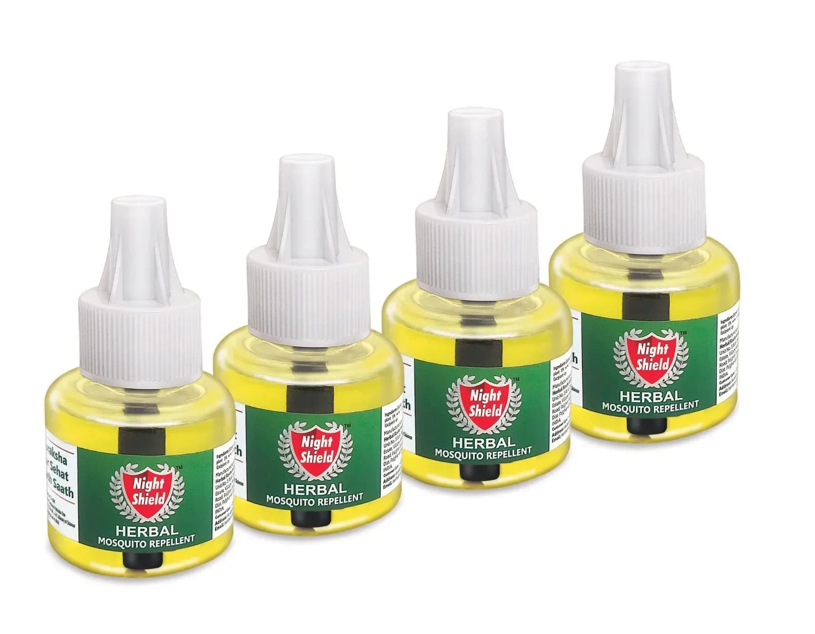 Night Shield Herbal Mosquito Repellent Liquid Vaporizer Refill, 45 ml Pack of 4
