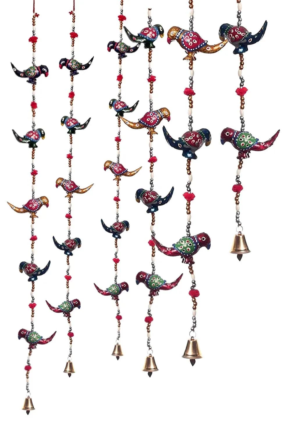 DreamKraft Decorative Parrot Door Hangings Set of 4 (96 cm, Multicolor)