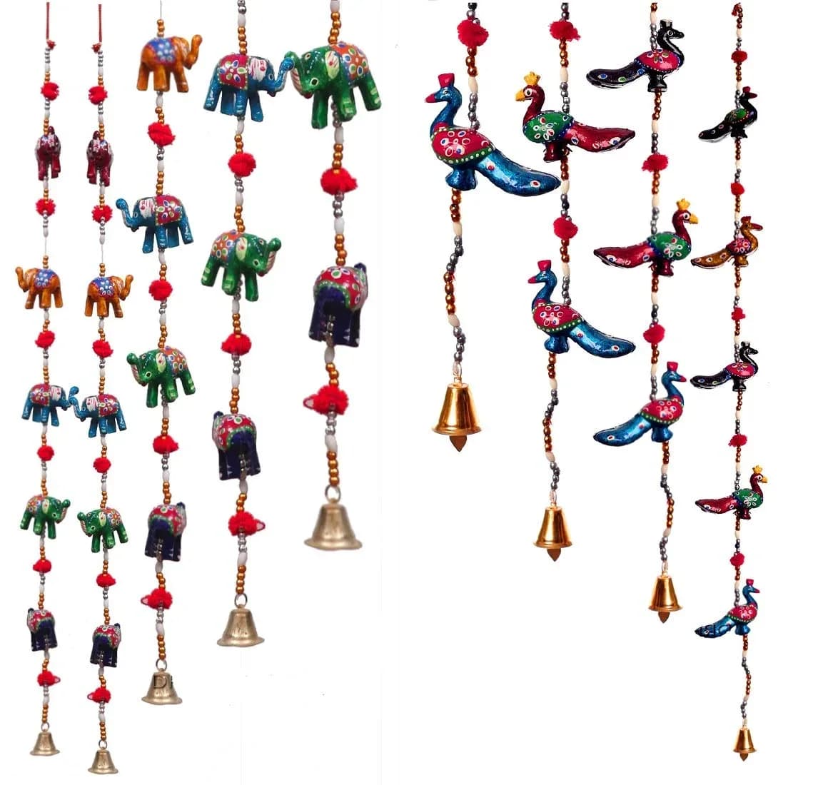 DreamKraft Paper Mache Door Hangings (96 cm, Multicolor) - Set of 4