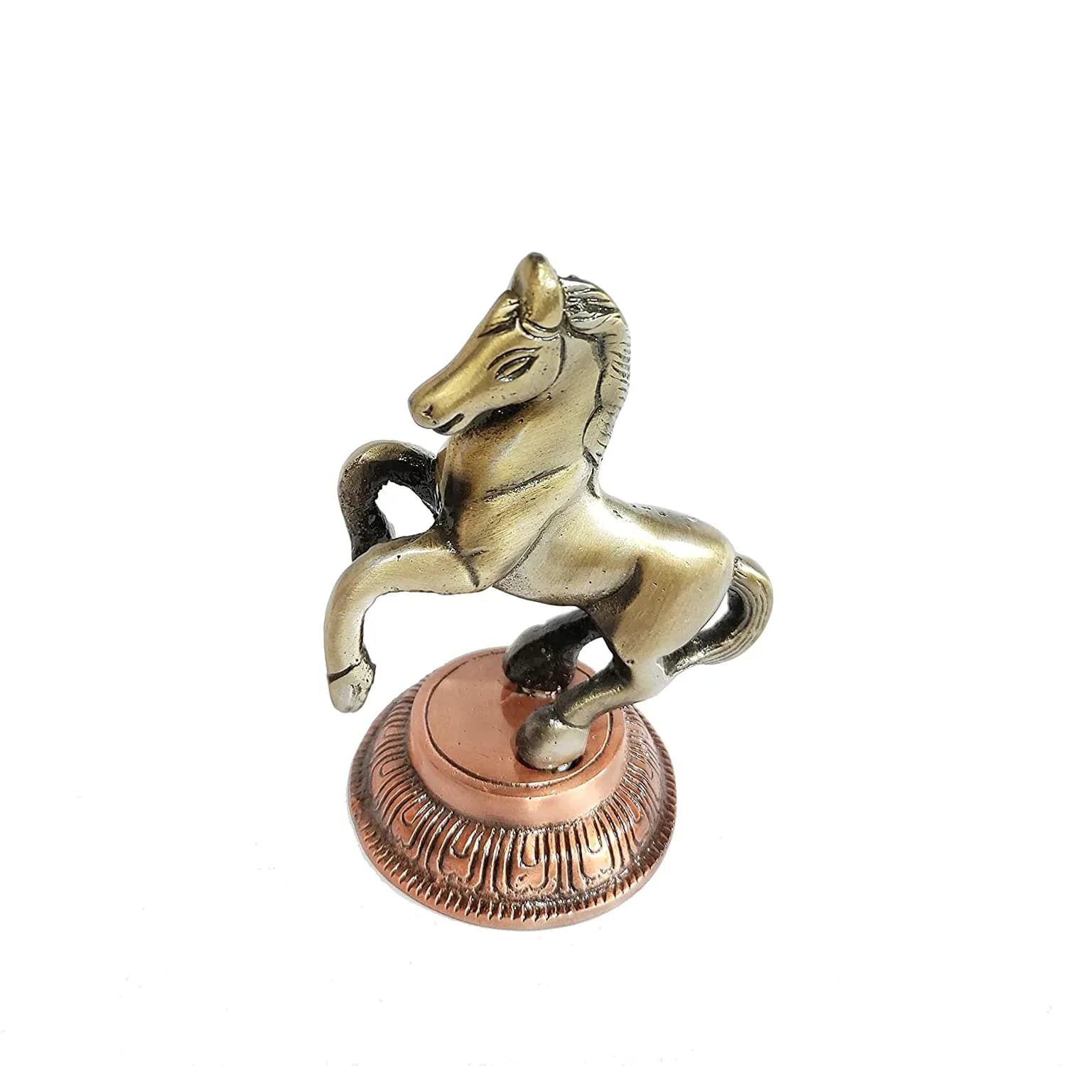 DreamKraft Jumping Horse Metal Statue for Home Decor, Feng Shui & Vastu (Grey, 8.5 x 6.5 x 12 cm)