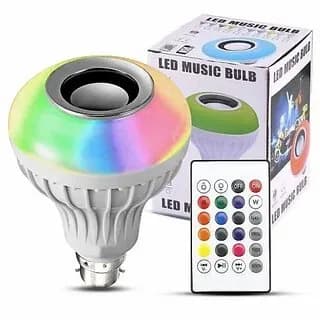 Charkee Bluetooth LED Speaker Bulb with Remote Control, 12V, Bluetooth 5.0, 3D Bass, White
