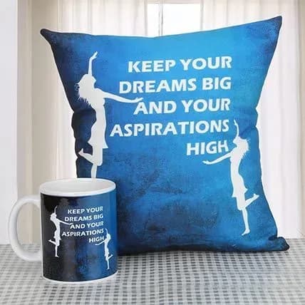 Determined to Rise Cushion and Printed Mug