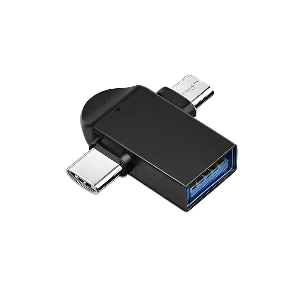 La'Forte 2-in-1 OTG Adapter with Micro USB & USB-C Ports (2 Pack)