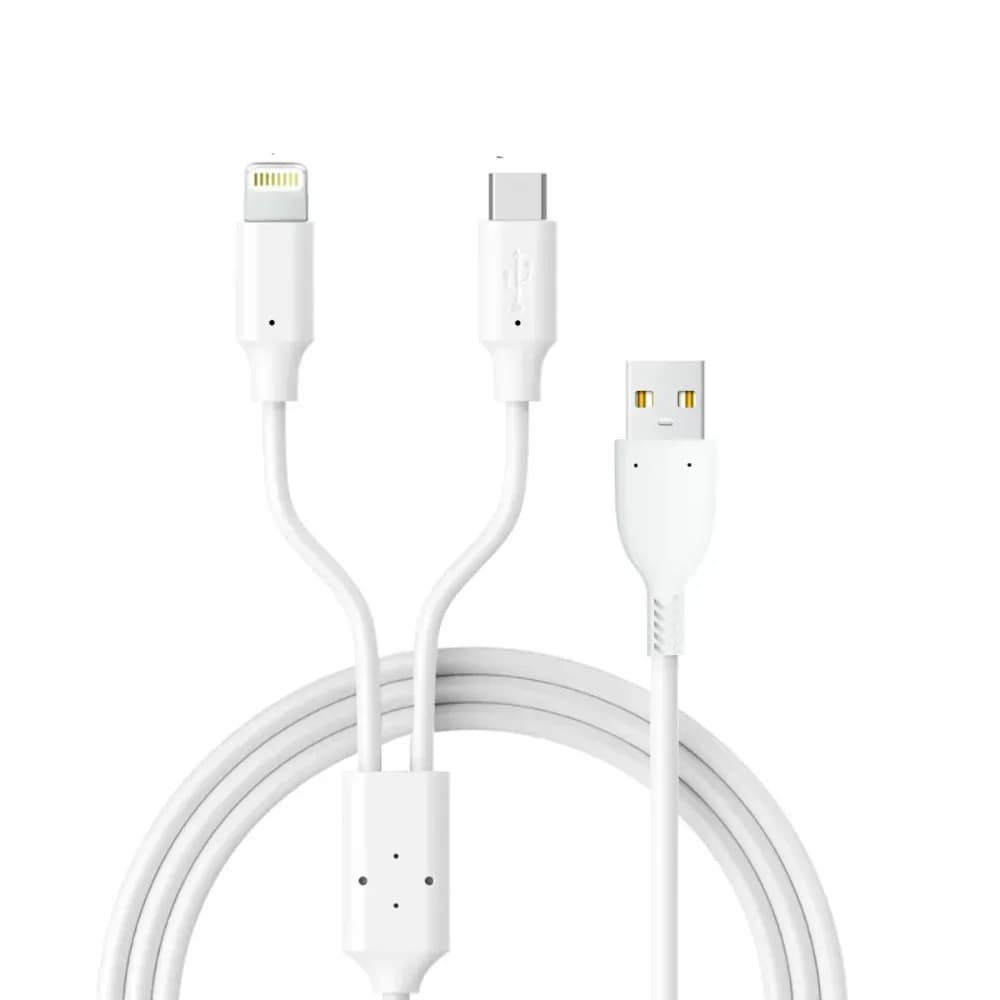 La'Forte 2-in-1 PVC Soft Charging Cable 1.3 m (White)