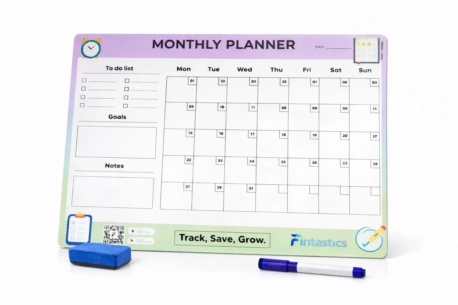 Fintastics Magnetic Monthly Planner