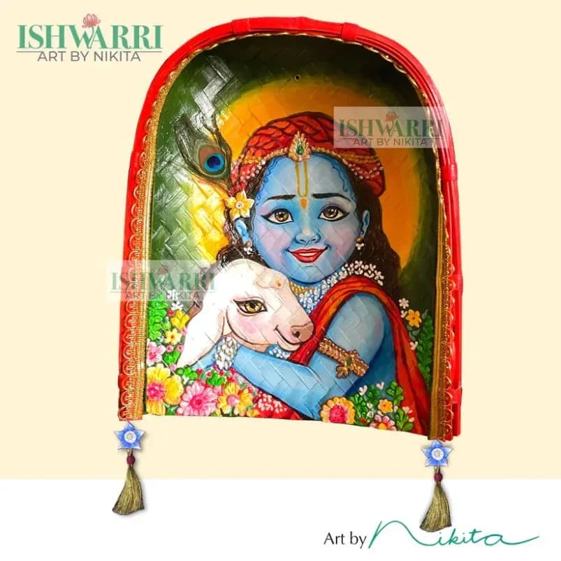 Bal Gopal Hand-Painted Cane Supdi