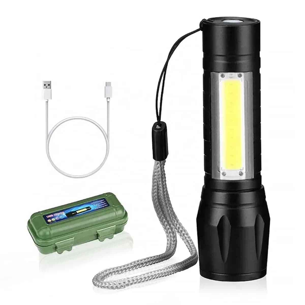 La'Forte Rechargeable 9W LED Zoomable Torch Light, 3 Modes, Long Range