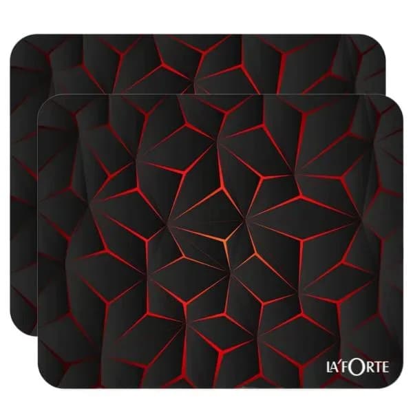 Laforte Non-Slip Rubber Mousepad (Red & Black Abstract, 3mm)