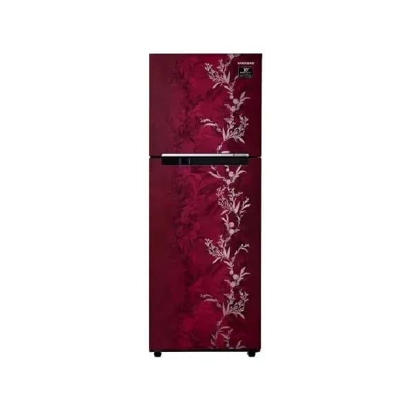 Samsung 236 L Double Door Refrigerator (Red with Floral Design)