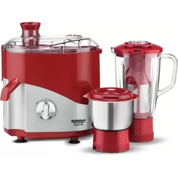 Maharaja Whiteline Odacio DLX Juicer Mixer Grinder 550W (2 Jars, Cherry Red)