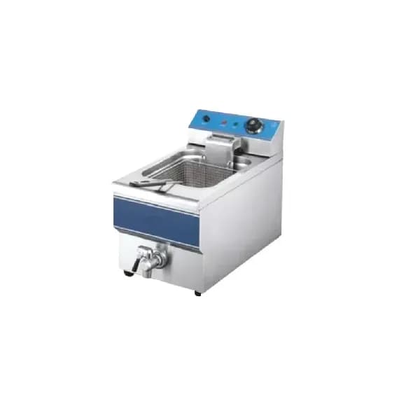 12 Ltr x 2 Twin Tank Electric Fryer with Thermostat and Drain Pump