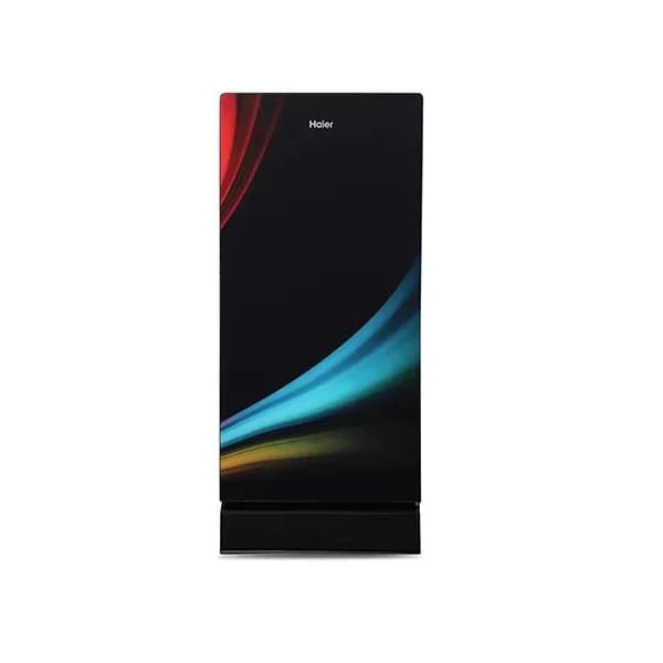 Haier 185 L Single Door Refrigerator with Black Glass Door