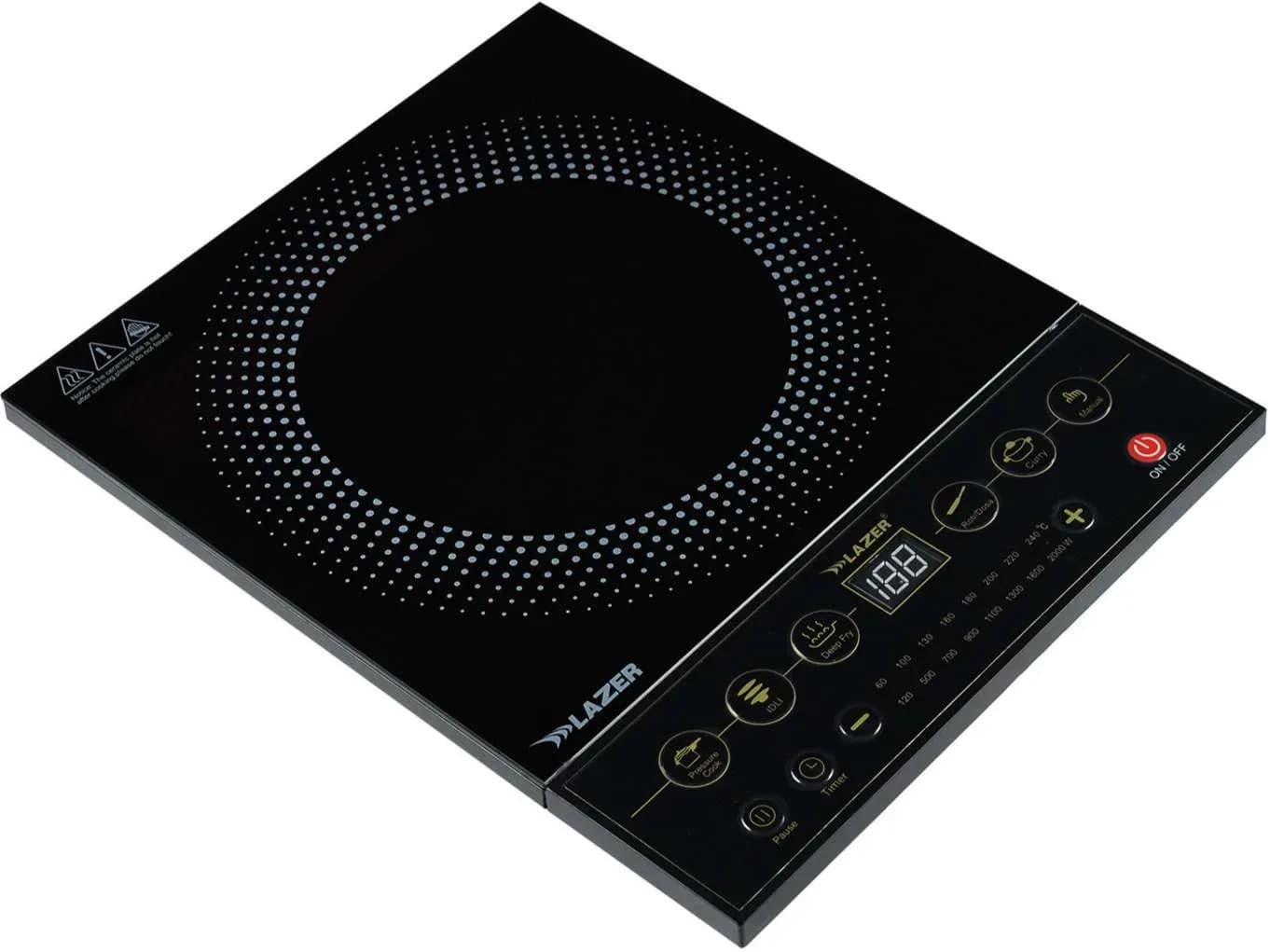 Lazer 2000W Portable Induction Cooktop with Push Button Controls
