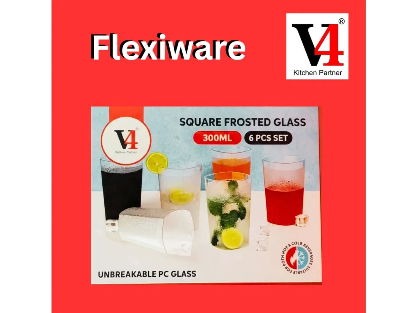 V4 Square Frosted Glass