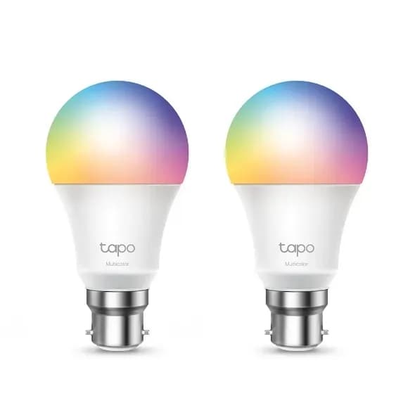 TP-Link Tapo Smart LED Bulb B22 Pack of 2, Colour-Changing, Wi-Fi, Alexa & Google Home, No Hub Required