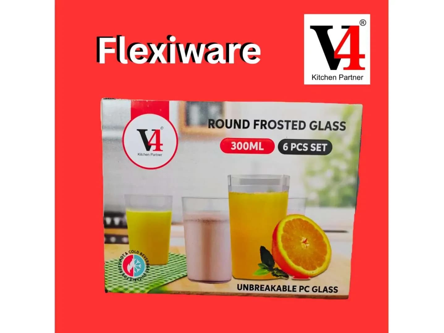 Round Frosted Glass 300ml