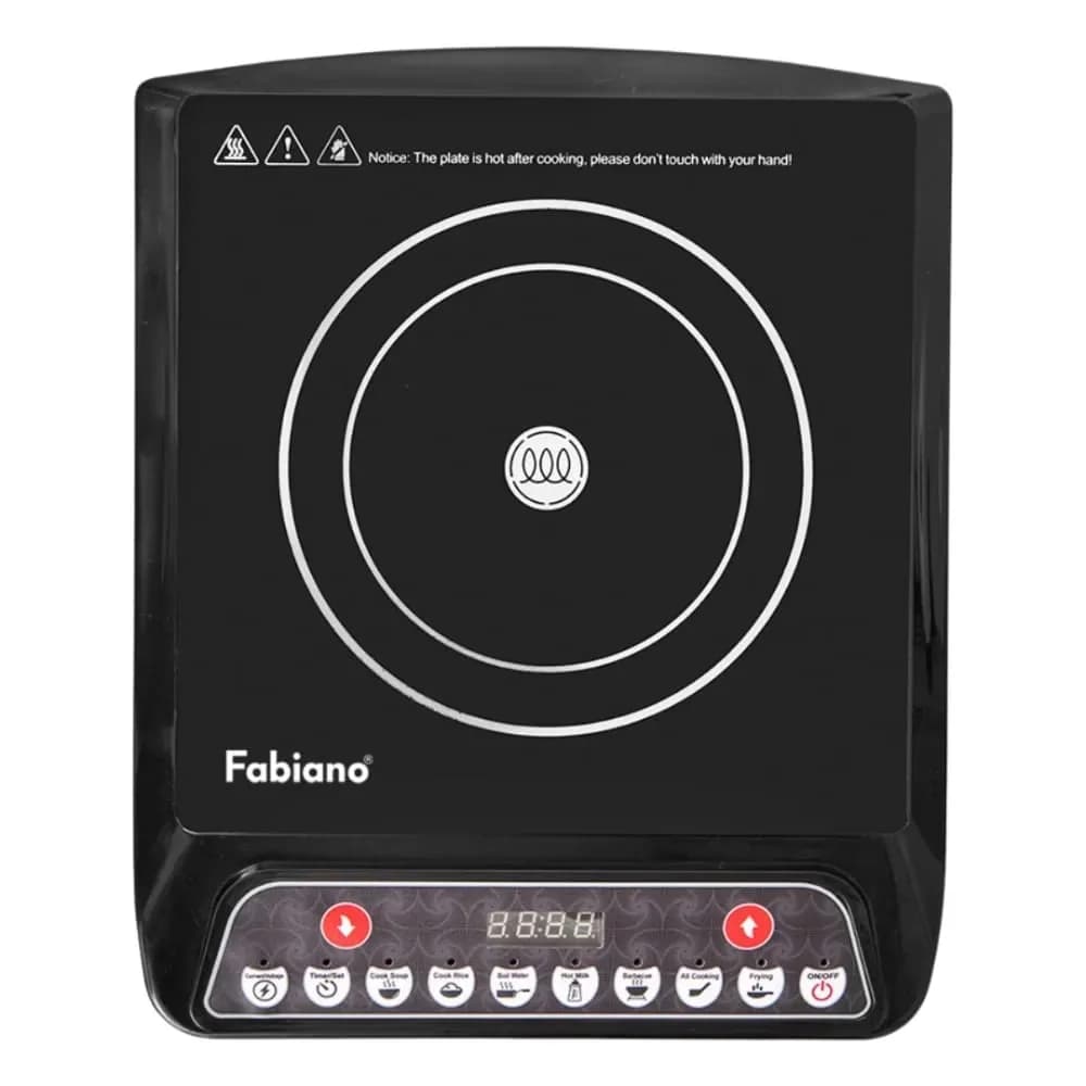 Fabiano Induction Prime Push Button Cooktop, 2000W, Black
