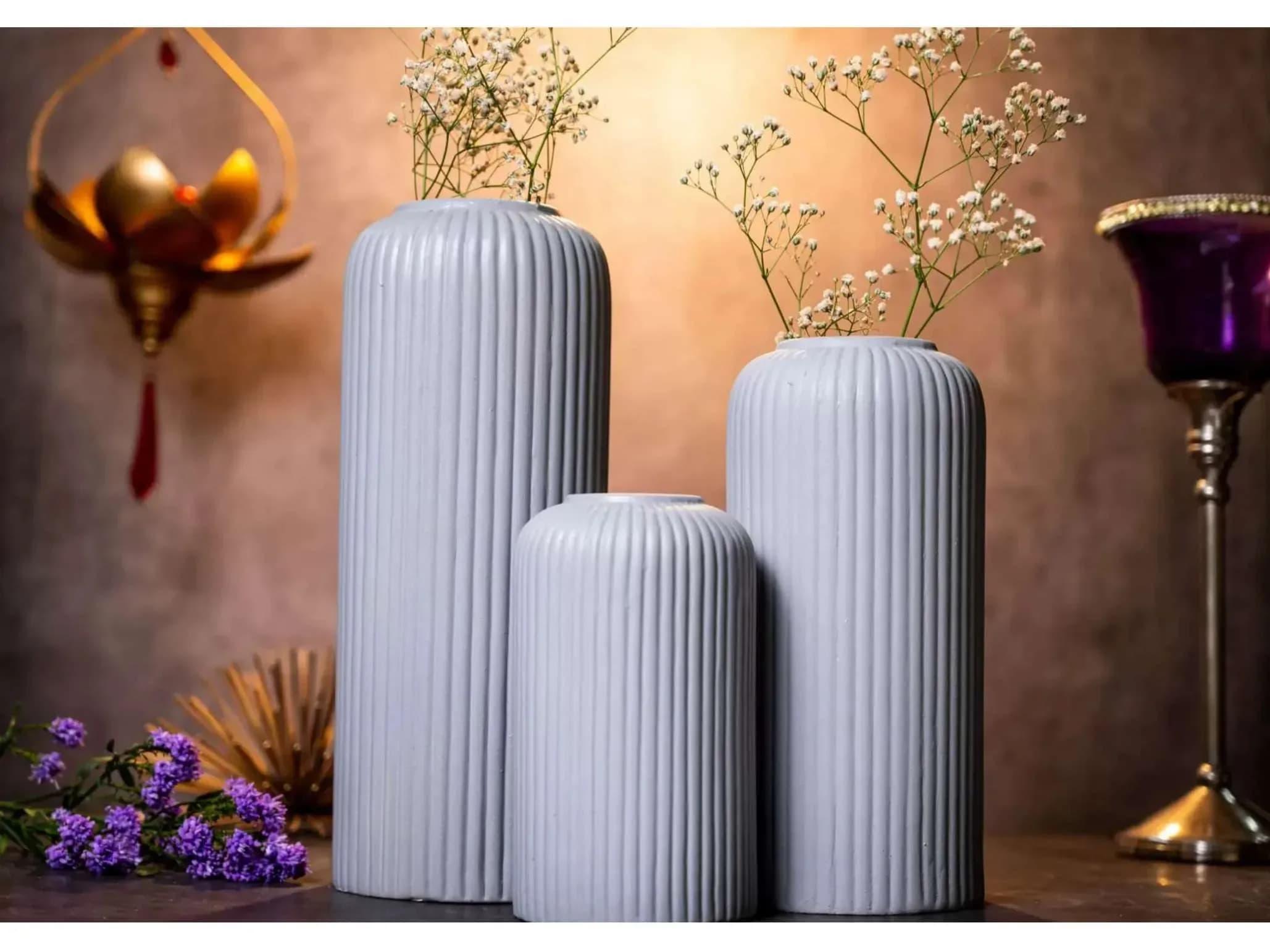 Modern Ceramic Flower Vase Set of 3