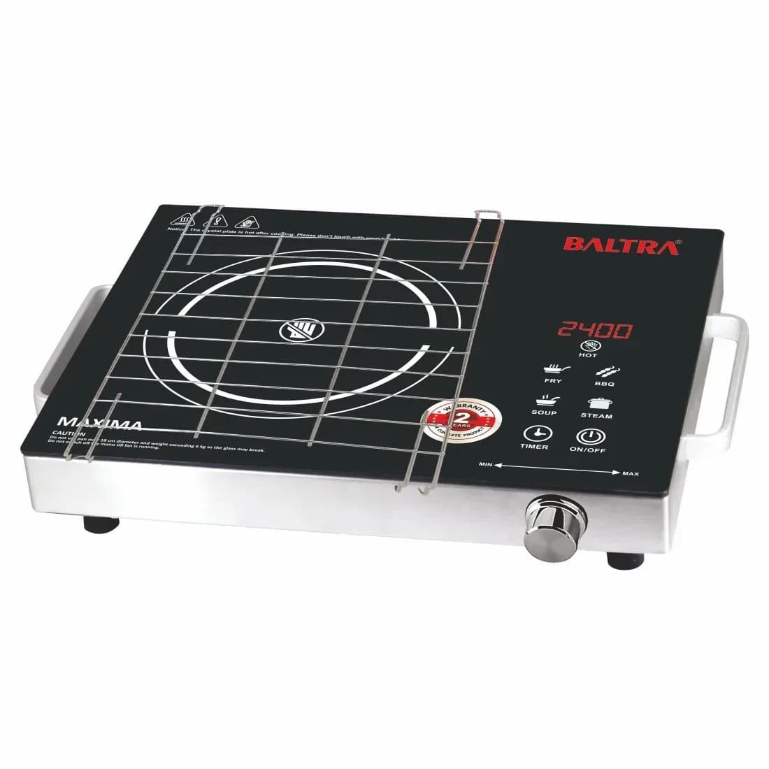 Baltra 2400W Infrared Cooktop with Grill, Touch Control, 4 Preset Modes & Surge Protection
