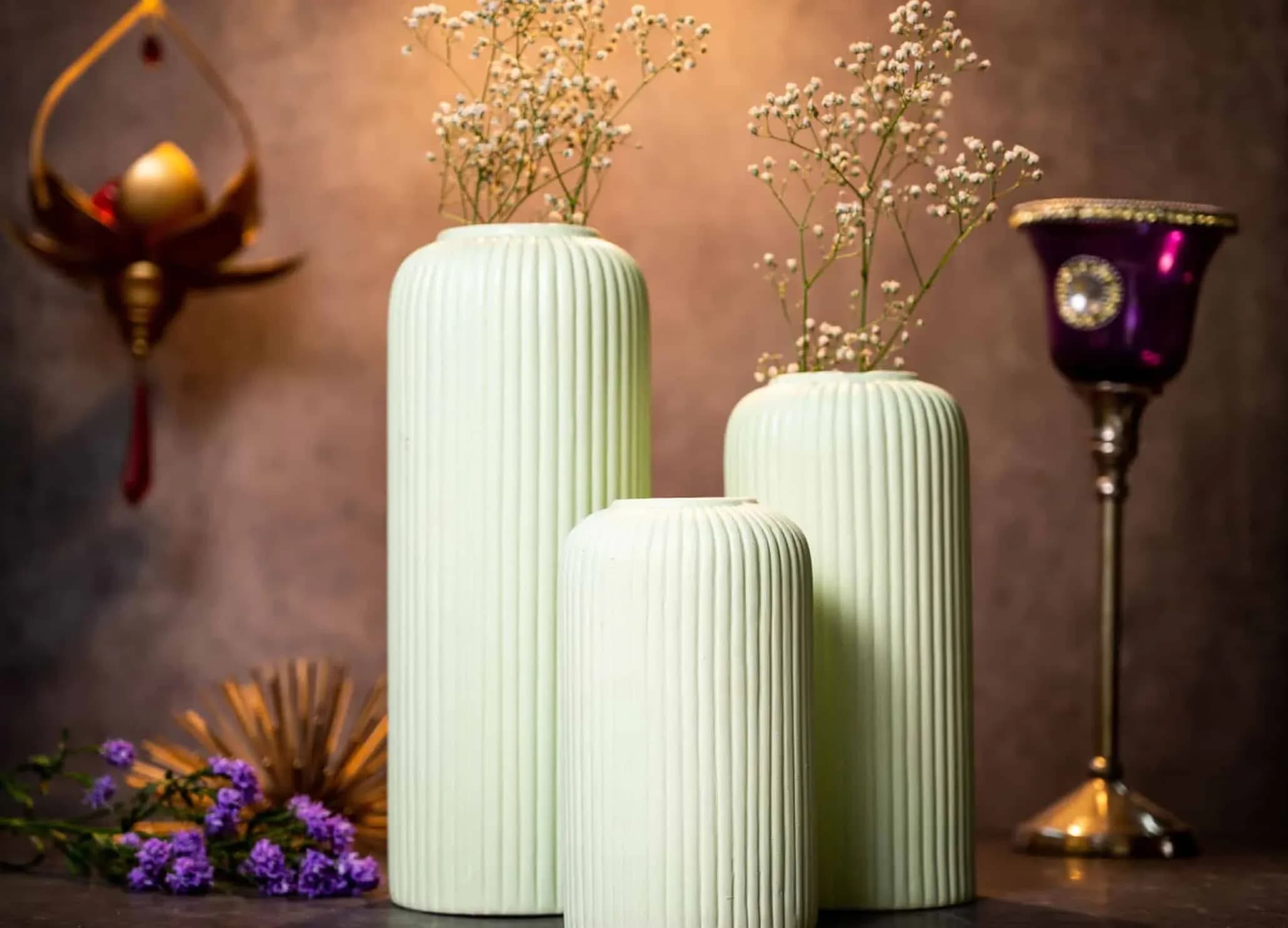 Modern Ceramic Flower Vase Set of 3