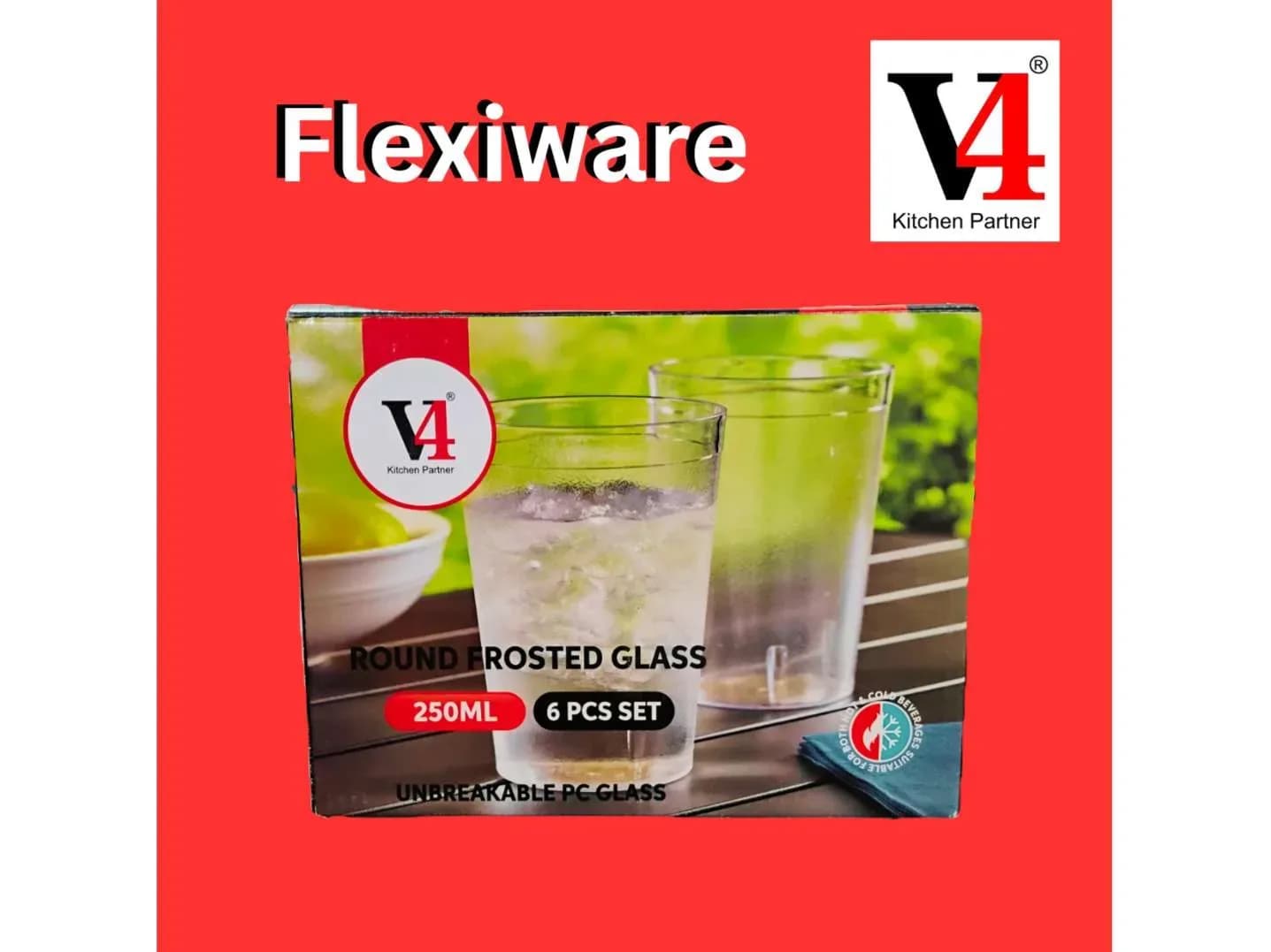 V4 Round Frosted Glass