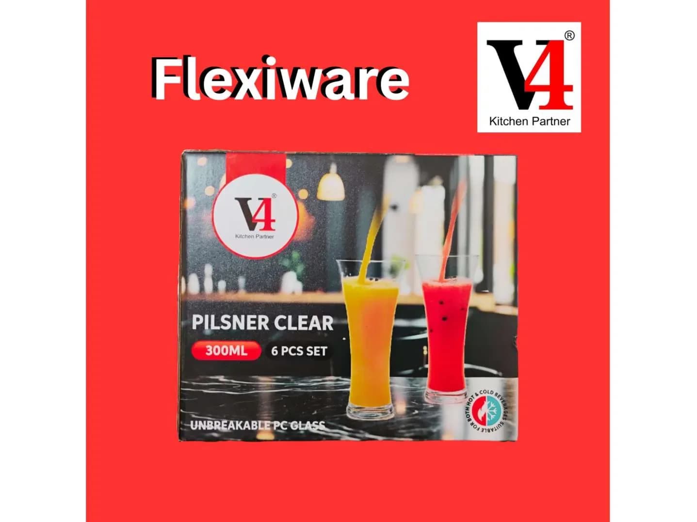 V4 Pilsner Clear Glass
