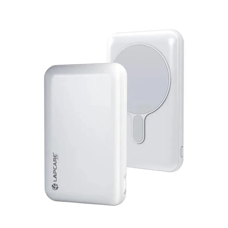 Lapcare Riveraa 10000mAh Pocket Power Bank – 22.5W Fast Wired & 15W MagSafe Charging – White