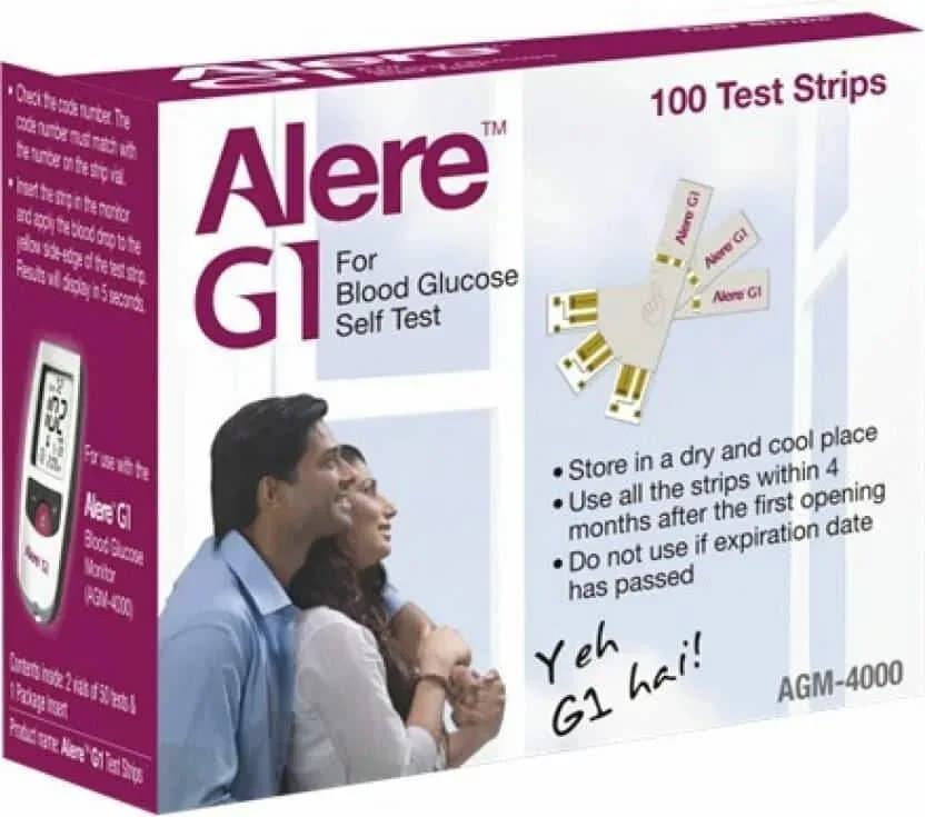 Alere G1 Glucometer Test Strips (Pack of 100)