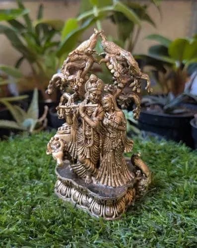 Radha & Krishna Under Tree Brass Statue