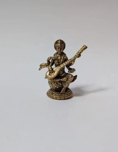 Miniature Brass Saraswati