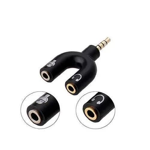 3.5mm Male to Dual Female Stereo Audio Splitter Adapter (U-Shape)