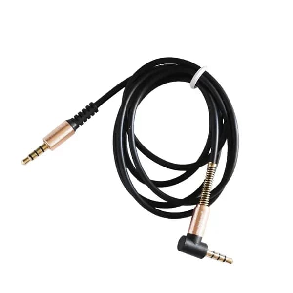 Stereo Cable Aux 90 Degree Right Angle Gold Plated Male to Male 1.5M