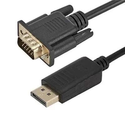 DisplayPort to VGA Male-to-Male Adapter Cable, 1.5 m, Gold-Plated, 1080p