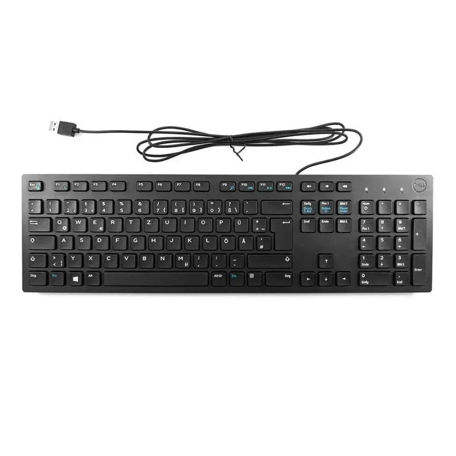 Dell Multimedia USB Wired Keyboard, Plunger Keys, Spill-Resistant, Black