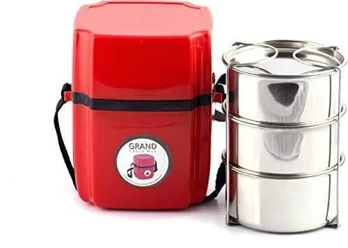 Steel Lunch Box with 3 Containers