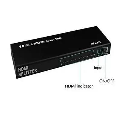 HDMI Splitter 1x16 4K2K 3D UHD Video Audio Distributor for HDTV, Projector, DVD, Gaming & More