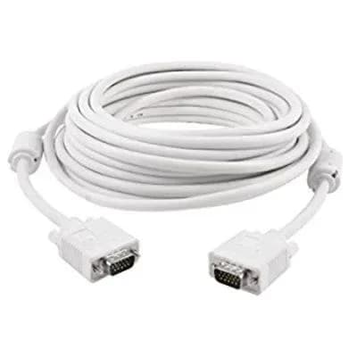 VGA Male-to-Male 15-Pin Cable Adapter for PC, Monitor, Projector, Laptop, TV (White)