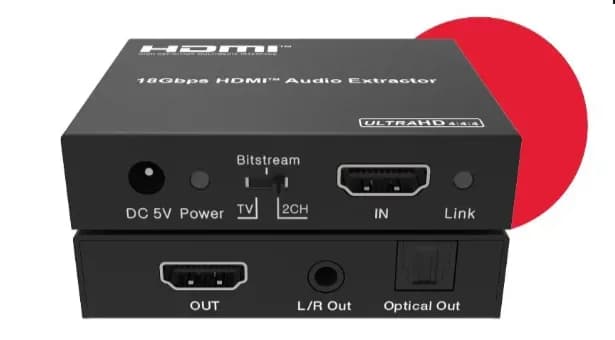 HDMI Audio Extractor 4K60Hz 18Gbps HDMI 2.0 HDCP 2.2 with SPDIF & L/R Output