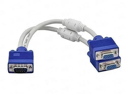 VGA Y-Splitter Cable - Dual Monitor Video Splitter, 15-Pin VGA Male to Female