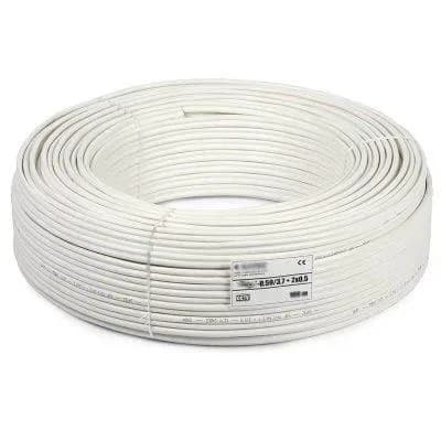 CCTV Camera Cable ,90M (3+1) Pure Copper For High-Speed Audio Video Signal BNC Video & Power Cord With Breading Alloy Positive Negative Mic Earth Wire