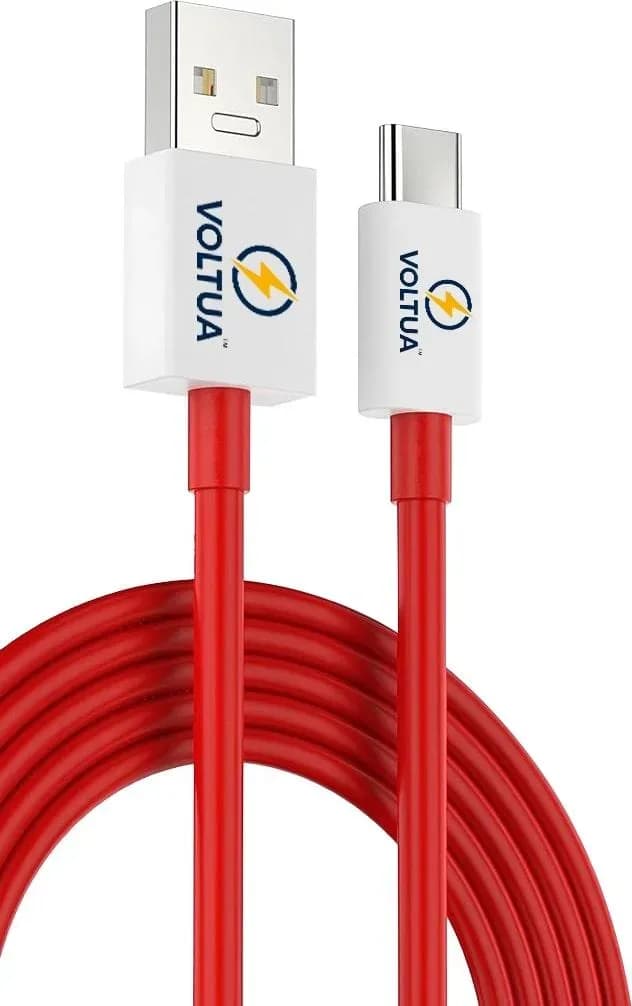 Voltua USB-A to USB-C Fast Charging Cable, 1 m, Red